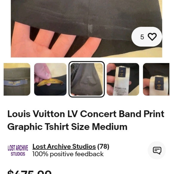 Louis Vuitton Concert Band T Shirt Size L - Picture 7 of 7